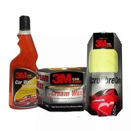 3M Shampoo 500 Ml, Wax 220 g, Microfiber Cloth 16x16 inch Car Cleaning Each-picture-23