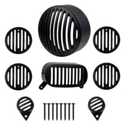 AllExtreme EXB8HGSP Black PVC Front Rear Head Light Grill Cover Set with Tail Lamp Indicator Cup-picture-14
