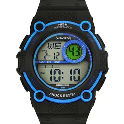 Sonata Men Black Digital Watch 77004PP03-54