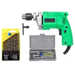 ATHRZ Combo Powerful Drill Machine, 13 Pcs Drill Bit Toolkit &a; 40 Pcs Screwdriver Set, DRL13B40PC-18