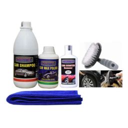 Indopower Ff1151 Car Shampoo, Car Wax Polish, Dashboard Shiner Spray, All Tyre Cleaning Brush, Car Cloth Kit, AHh1155-picture-0