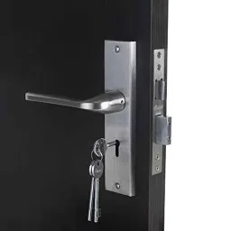 Homexpert Bullet 8 inch 60mm Stainless Steel Silver Cylindrical Plate Mortise Door Lock Set-image-89