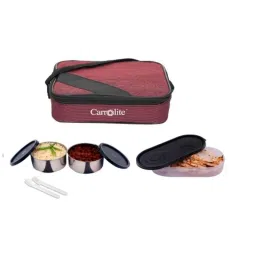 Carrolite 650ml Brown &a; Black Stainless Steel Lunchbox, Black_015 (Pack of 5)-image-95