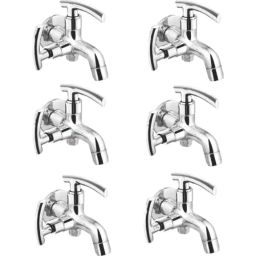 IRIS C-2 Brass Chrome Finish 2 Way Bib Cock (Pack of 6)-image-87
