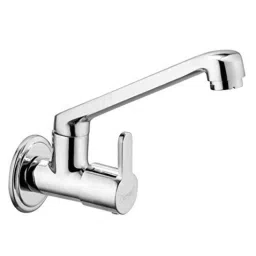 Oleanna Brass Silver Chrome Finish Wall Mounted Sink Cock-picture-17