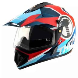 Vega Marvel Thor Edition ABS Dull Blue Red Full Face Helmet, Size: Large-picture-0