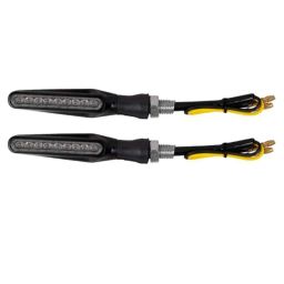 AllExtreme EXTSI2A 2 Pcs 9 LED Amber Bar Style Front Rear Blinker Indicator Set-9
