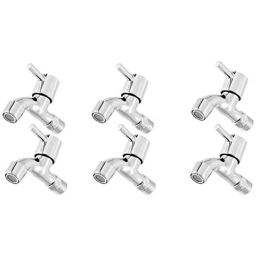 Zesta Turbo Stainless Steel Chrome Finish Silver Bib Cock with Flange, Size: Standard (Pack of 6)-39