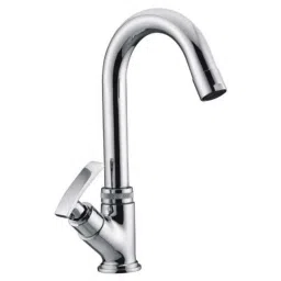 Drizzle Soft Brass Chrome Finish Silver Swan Neck Pillar Cock, ASWANSOFT-picture-12