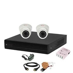 CP Plus 2.4MP 2 Pcs White &a; Black Indoor Camera with 4 Channel DVR Kit, 4CHDVR-2D-30-9