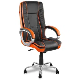 Mango Blossom Fiona Leatherette High Back Black &a; Orange Office Chair, OFF.OFF.25649380-picture-16