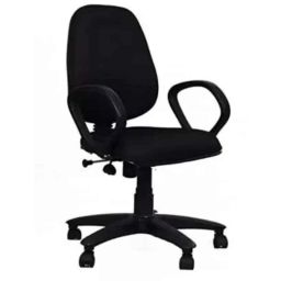 Vizolt Black Medium Back Fabric DIY Office Chair with Fixed Armrest-image-23