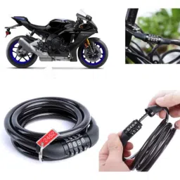 Auto Pearl PVC &a; Plastic Black Combination Cable Lock for YZF R1 M-picture-18