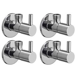 Zesta Turbo Stainless Steel Chrome Finish Angle Valve with Wall Flange (Pack of 4)-picture-7