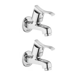 Mysis Angel Brass Chrome Finish Bib Cock with Wall Flange (Pack of 2)-picture-32