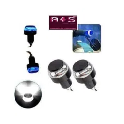 A4S 2 Pcs 12V Yellow &a; White Dual Color Turn Signal LED Light Indicator Handle Bar &a; Plug Cap DRL Lamp Set, ASTLO75 image 3
