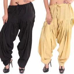 Pure Cotton Solid Women ["Black","Beige"] Salwar-image-2