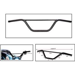 AOW RD350 (with Mounting Rod) Black Handlebar (Black) Universal for Yamaha YBR 250-7
