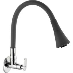 Neelkund Capsule Smart Brass Grey Chrome Finish Flexible Pillar Tap with 360 deg Flexible Silicon Hose &a; Dual Flow-picture-34