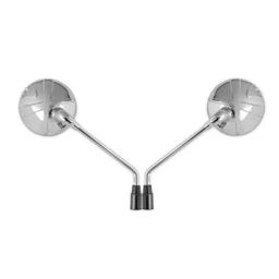 RC Infinity Royal Samrat 2 Pcs ABS Chrome Rear View Side Bike Mirror Set with V Design, RCI-HS-RVM-22-RS-CH-V image 2