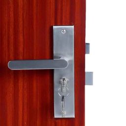 Homexpert MG304 8 inch 60mm Stainless Steel Satin Finish Cylindrical Plate Both Side Key Mortise Door Lock Set-image-49