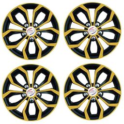 Auto Pearl 4 Pcs 12 inch ABS Golden &a; Black Car Wheel Cover Set for All Cars-picture-15