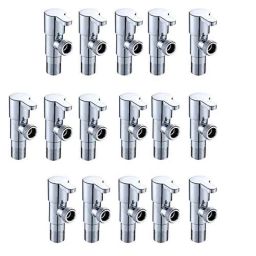 ZAP Ocean Brass Chrome Finish Angle Cock Valve with Wall Flange (Pack of 16)-image-84