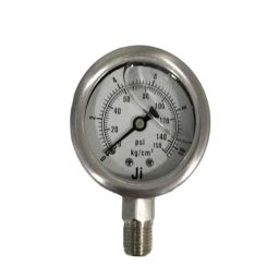 Japsin Instrumentation 0-10.6kg/cm² Pressure Gauge with Dual Scale 150 PSI Direct Mounting Bottom Entry Glycerin Filled, Connection: 1/4 inch, JI-IPG-2004-41