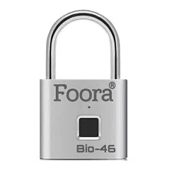 Foora Bio-46 Silver Zinc Fingerprint Biometric Smart Pad Lock with 10 Fingerprint User &a; 2 Admin-picture-19