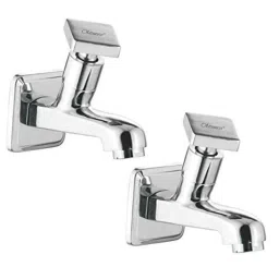 Oleanna Melody Brass Silver Chrome Finish Quarter Turn Fitting Bib Cock (Pack of 2)-image-10