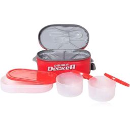 Milton Double Decker 3 Pcs Container Plastic Red Lunch Box Set-picture-39