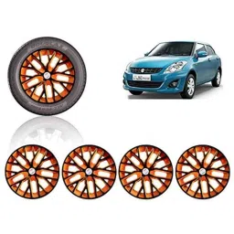 Auto Pearl 4 Pcs 14 inch ABS Black &a; Orange Press Type Fitting Car Wheel Cover Set for Maruti Swift Dzire T2-23