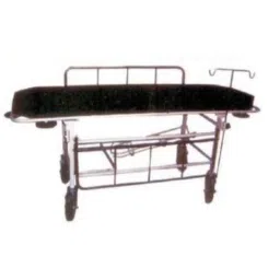 Wellsure Healthcare Mild Steel Powder Coated Deluxe Stretcher Trolley with Mattress, Railing, I. V. Rod, Cylinder Case &a; Tray, WSH-1438-picture-0