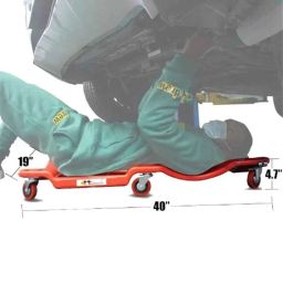 Hukums 40 inch HDPE Plastic Heavy-Duty Long Mechanic Creeper with Soft Padded Head Rest image 3