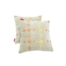 Elegant Comfy 29x29x13cm Beige Square Design Cushion Pillow, CU010 (Pack of 2)-30