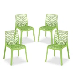 Maharaja Wave 43x79.5x49cm Plastic Green Outdoor Chair without Arm Rest (Pack of 4)-picture-13