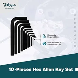 Hillgrove 10 Pcs Hex Allen Key &a; 10-in-1 Socket Set, HGCM994 image 2