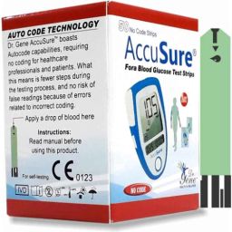 Accusure 50 Pcs Blue Glucometer Test Strips Box-46