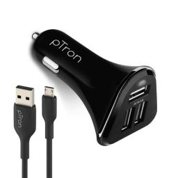 pTron Bullet 3.1A Black Fast Car Charger with 3 USB Port-27
