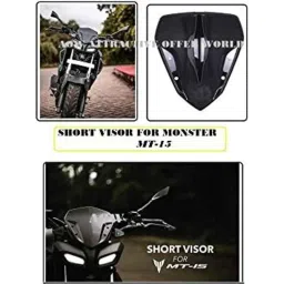 AOW Mini Visor Glass for Yamaha MT 15 (Black)-26