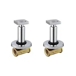 Spazio Plano 1/2 inch Brass Silver Chrome Finish Concealed Stop Cock with Brass Quarter Turn Fitting &a; Concealed Flange (Pack of 2)-picture-29