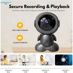 Cybernautt V2T 2MP Full HD Pan Tilt Smart Wi-Fi Camera with Night Vision, Human Detect, Motion Detect, 2 Way Audio, Alarm &a; Support 128GB SD Card image 3