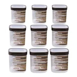 Trueware 9 Pcs Brown Eco Storage Printed Plastic Container Set, Capacity: 750ml, 1000ml &a; 1500ml-picture-5