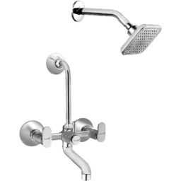 Prestige Snow 2 Pcs Brass Chrome Finish Wall Mixer &a; Cruzz Shower Head Set-picture-22