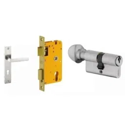 Dorset HL Series Fabio 70mm Stainless Steel Door Handle Lock Set with Knob &a; Key (Pack of 3)-picture-18