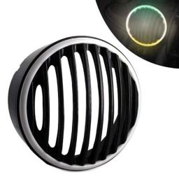 AllExtreme EXHLG1T 7 inch PVC Headlight Tiranga Grill Cover with DRL LED Light-picture-38