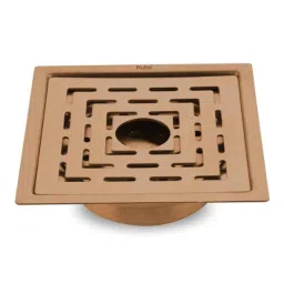 Ruhe Sapphire 5x5 inch Stainless Steel 304 Antique Copper PVD Coating Square Flat Cut Floor Drain with Hole, 16-0330-09-picture-16