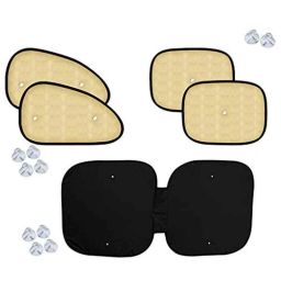 Auto Pearl 5 Pcs PVC &a; Mesh Beige Window &a; Front Sun Shade Set for Audi S4-picture-33