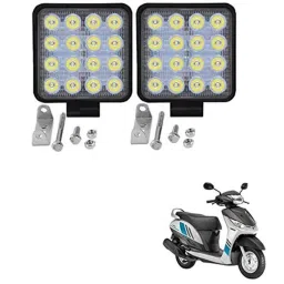 Kozdiko 2 Pcs 48W White Square LED Scooty Beam Light Set for Yamaha Alpha-picture-35