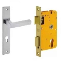 Dorset HL Series Nero 8 inch Stainless Steel Door Handle Lock Set with Mortise Latch (Pack of 4)-image-56